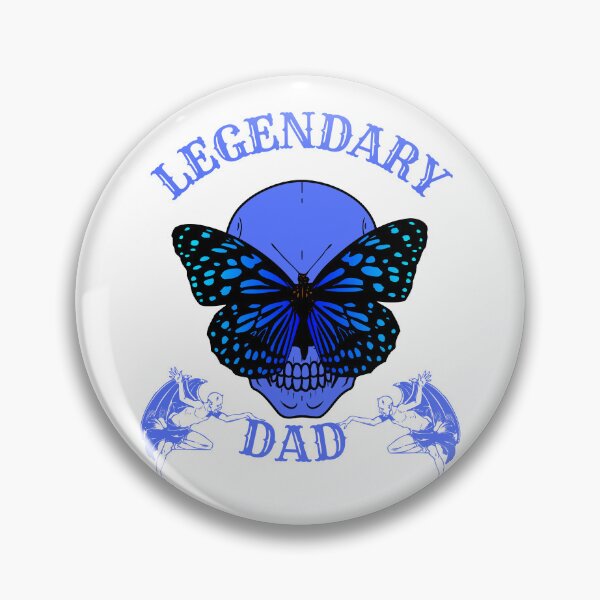 Item preview, LEGENDARY DAD blue skull-butterfly designed and sold by KS-Y.