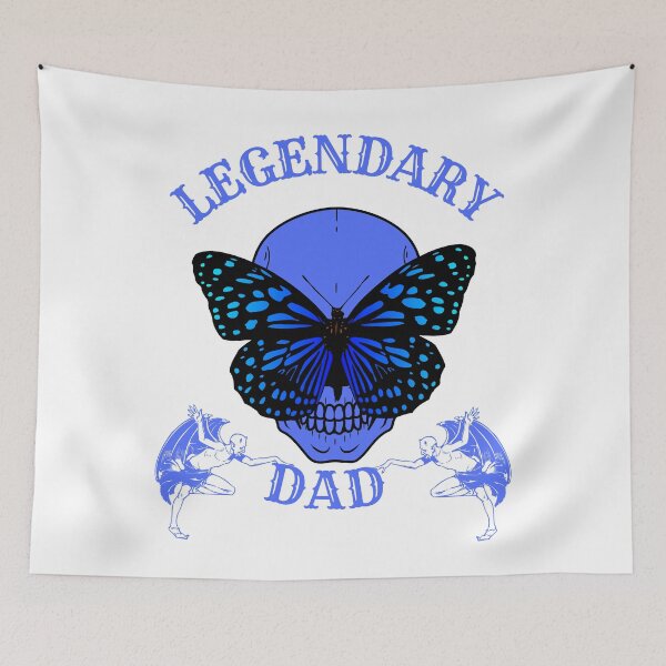 Item preview, LEGENDARY DAD blue skull-butterfly designed and sold by KS-Y.