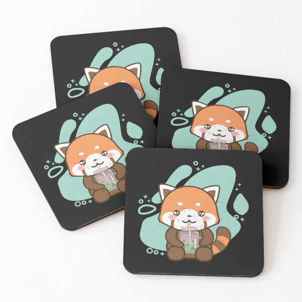 Item preview, Kawaii Red Panda Drinking Bubble Tea designed and sold by samah82.