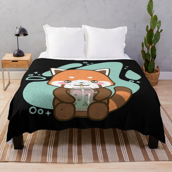 Item preview, Kawaii Red Panda Drinking Bubble Tea designed and sold by samah82.