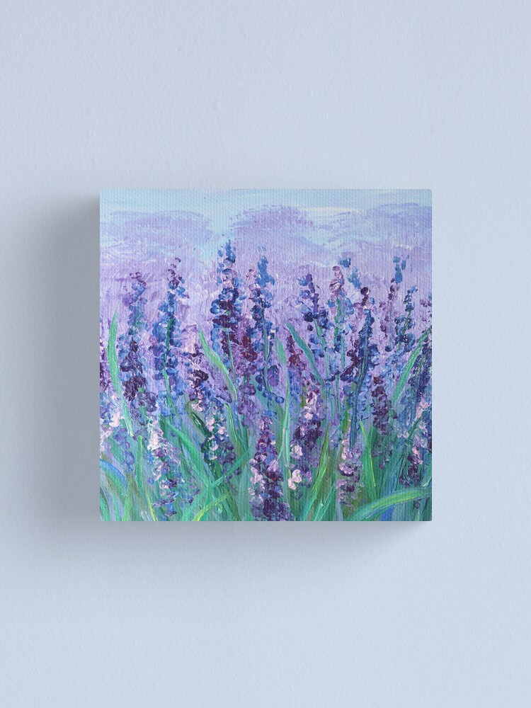 Impressionism art landscape painting pastel lilac purple lavender flower Canvas Print