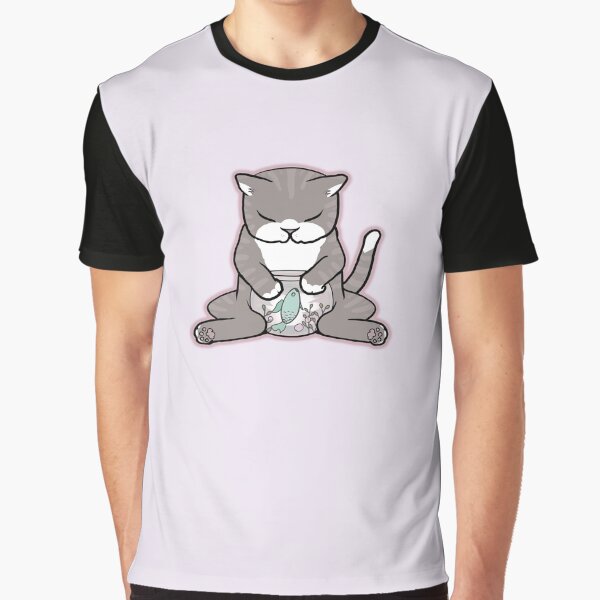 Cute Cat With GoldFish - Love You This Much Graphic T-Shirt