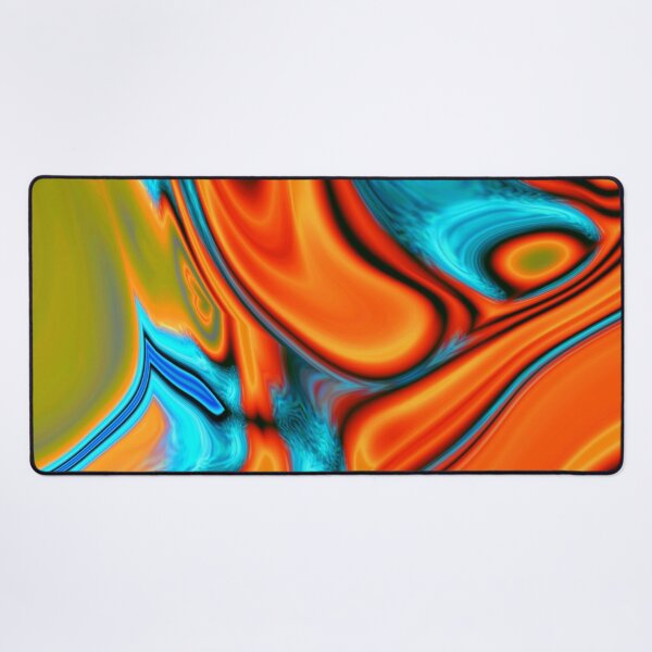 Item preview, vivid modern Southwest hipster turquoise orange swirls designed and sold by LEILA ART SPACE.