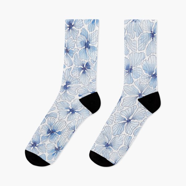Item preview, Blue flowers with silver contours designed and sold by IrinaIkar.