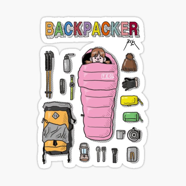 "Backpacking equipment w" Sticker for Sale by Redbubble
