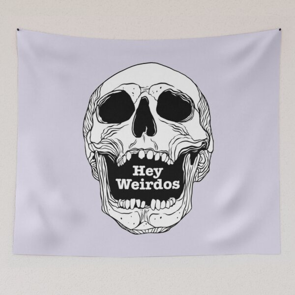 Item preview, Morbid Podcast. Hey Weirdos skull designed and sold by SimardShopSS.
