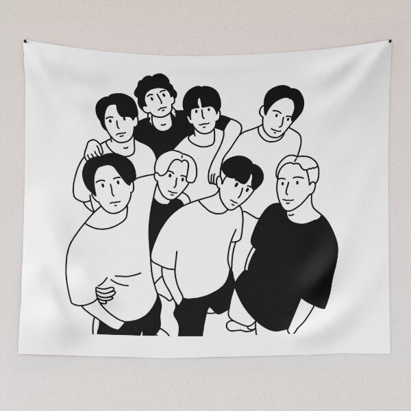 Item preview, stray kids black and white digital art designed and sold by marayznas.