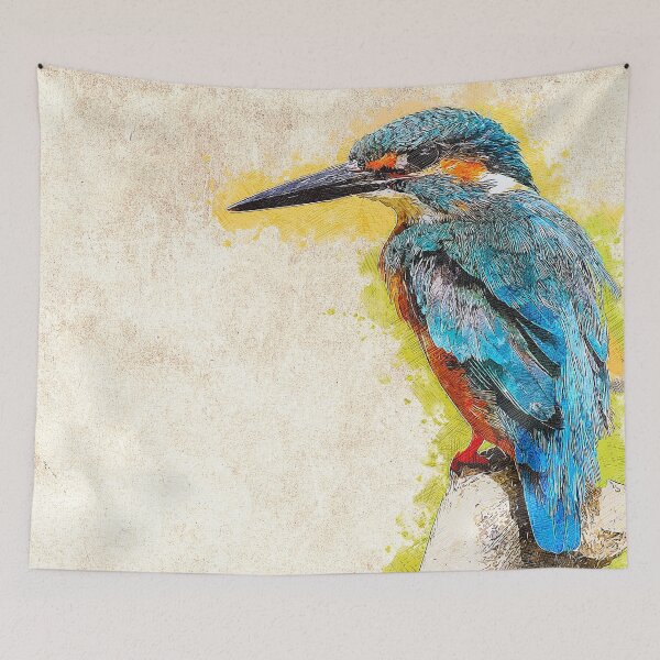 Item preview, Emerald Blue Common Kingfisher - Custom Pet Portrait Art Studio designed and sold by Custom Pet Portrait Art Studio.