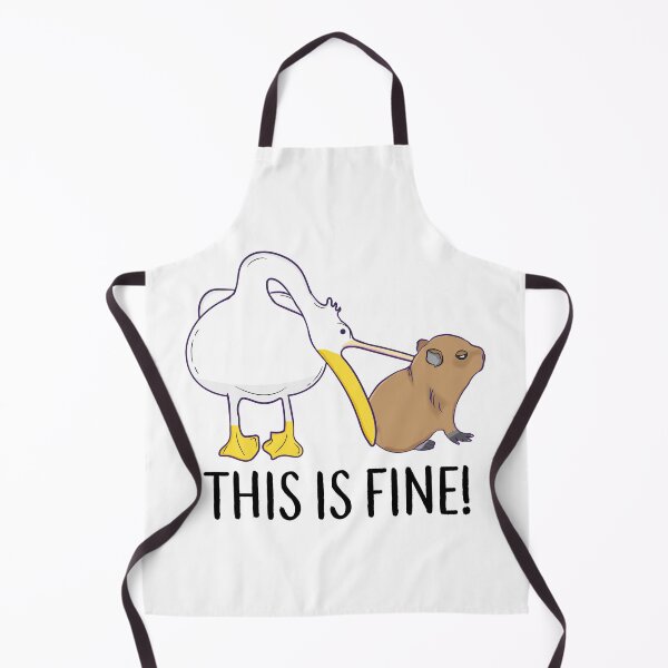 Item preview, This is fine Meme funny Capybara dog Pelican Nihilism designed and sold by alltheprints.