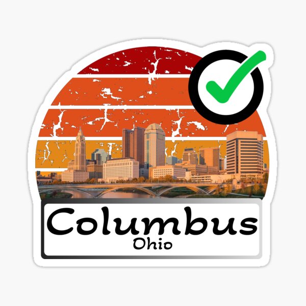 Item preview, columbus ohio united states of america Skyline vintage black  designed and sold by WhereIsTravis.