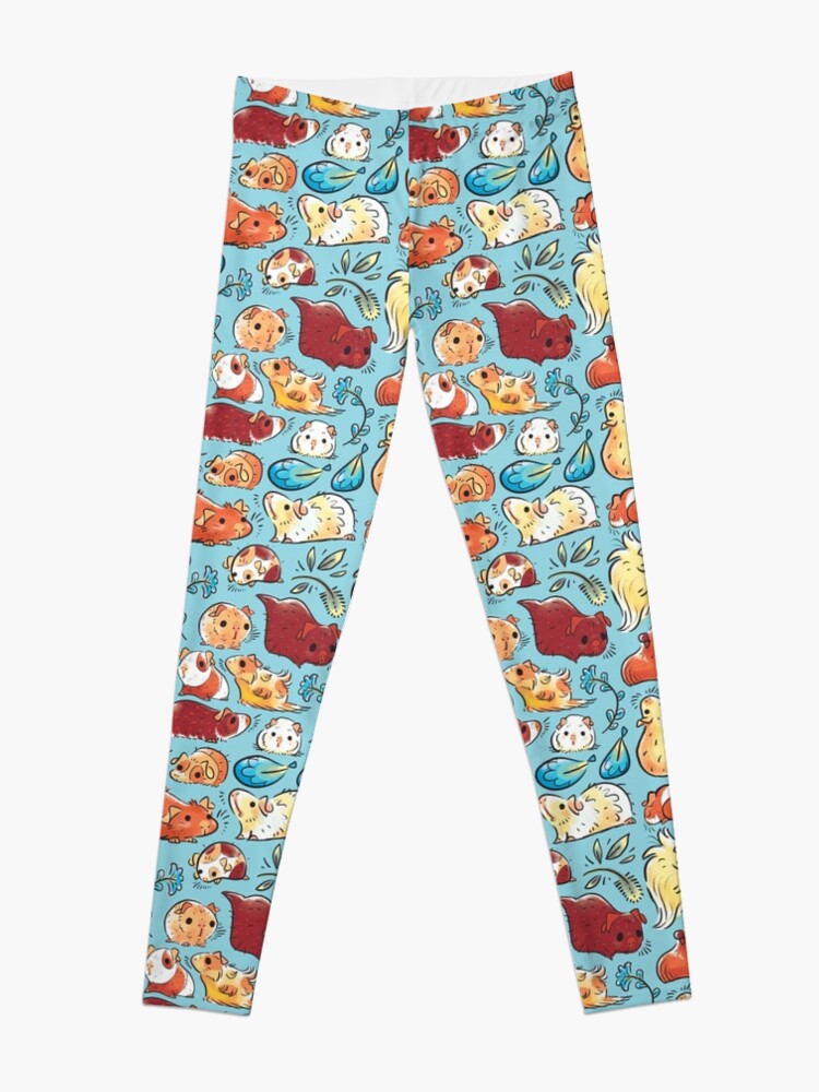 Thumbnail 3 of 5, Leggings, Guinea Pig Huddle In Blue designed and sold by Paigekotalik.