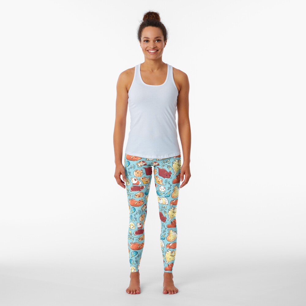 Guinea Pig Huddle In Blue Leggings