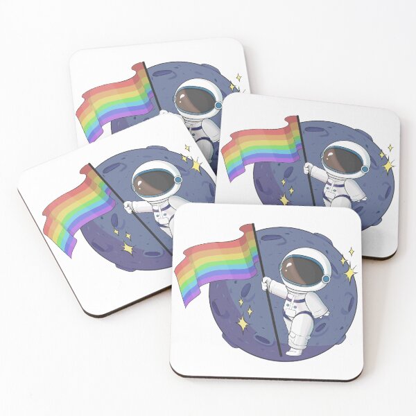 Item preview, Cute Rainbow Pride Flag - Moon Landing Astonaut designed and sold by San-mii.
