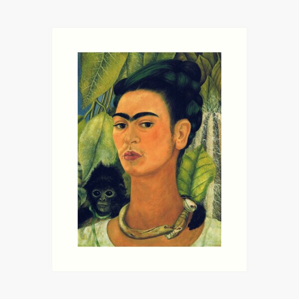 Aperçu de l'œuvre autoportrait avec singe créée et vendue par lauraix.