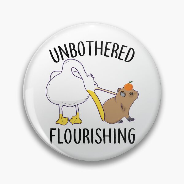 Item preview, Unbothered Flourishing Capybara Pelican Funny Meme Cute Meme designed and sold by alltheprints.