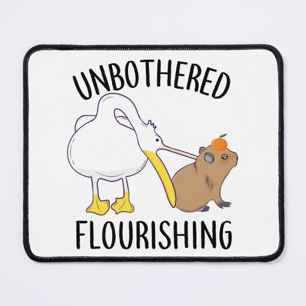 Item preview, Unbothered Flourishing Capybara Pelican Funny Meme Cute Meme designed and sold by alltheprints.