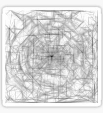 psychedelic drawing and sketching abstract pattern in black and white Sticker