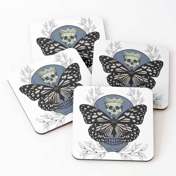 Item preview, Grey-blue King skulls-butterfly  designed and sold by KS-Y.