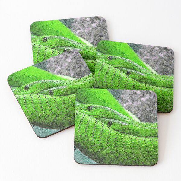 Item preview, Two Emerald Green Tree Python - Custom Pet Portrait Art Studio designed and sold by Custom Pet Portrait Art Studio.