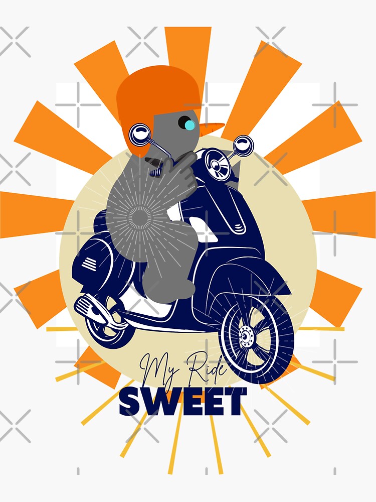 Pegatina «#Sweet Ride Motocicleta de dibujos animados» de MotherSista ...