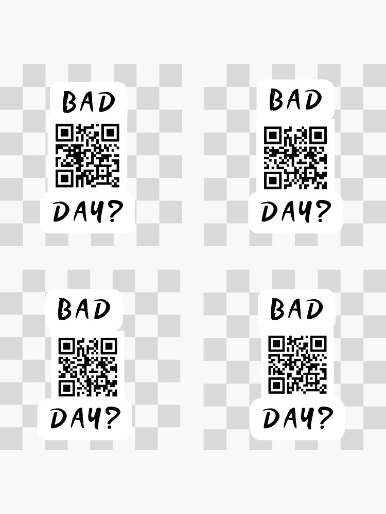 "4 different QR codes for bad day " Sticker for Sale by kardynaloo