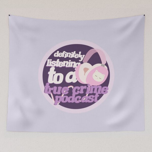 Item preview, definitely listening to a true crime podcast pink designed and sold by SimardShopSS.