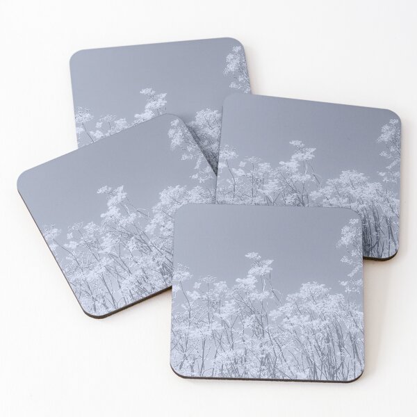 Item preview, Blooming Yarrow in Flower, Monochromatic Blue Grey Color Design designed and sold by CreateShape.