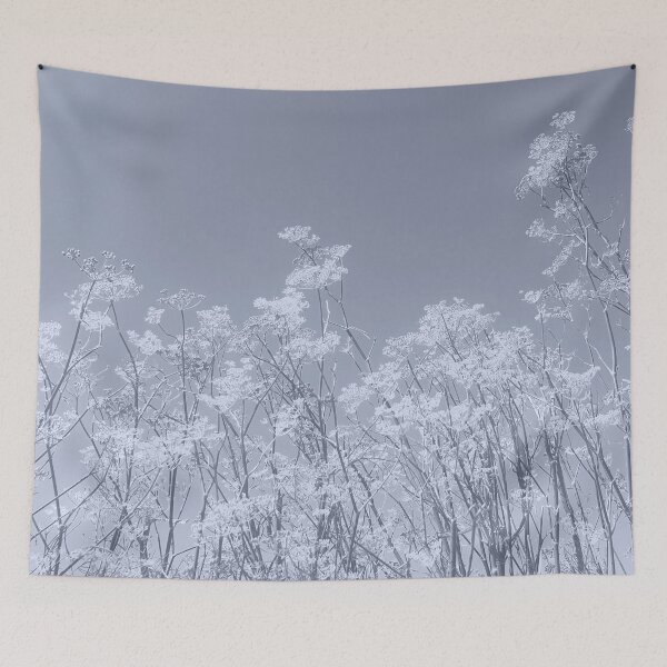 Item preview, Blooming Yarrow in Flower, Monochromatic Blue Grey Color Design designed and sold by CreateShape.