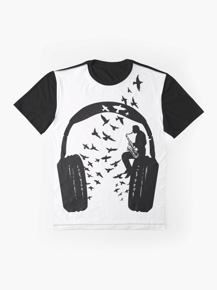 Alternate view of Headphone - Saxophone Graphic T-Shirt