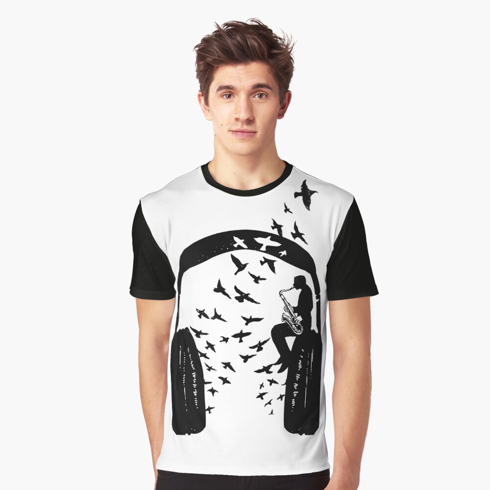 Headphone - Saxophone Graphic T-Shirt