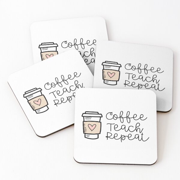 Artikelvorschau, Kaffee-Teach-Repeat-Aufkleber entworfen und verkauft von KilaArasi.