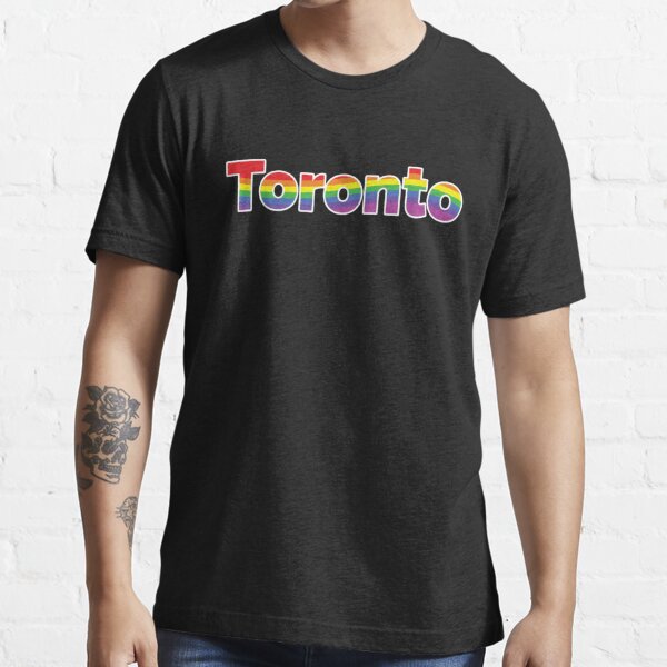 Men's Toronto Blue Jays MLB Baseball Pride Rainbow Foil T Shirt Logo White  LGBT