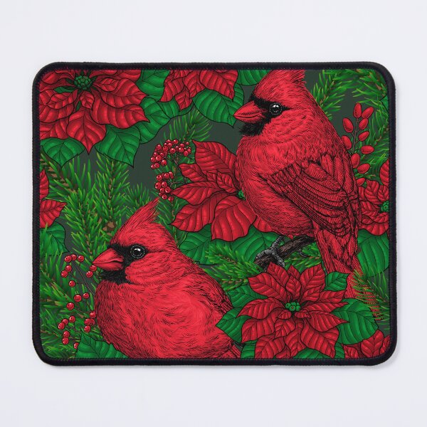 Item preview, Cardinals and poinsettia for Christmas designed and sold by Katerina Mitkova Kirilova.