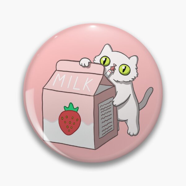 Item preview, Cute Kawaii Strawberry Milk Kitty Cat designed and sold by kurokitsuneart.