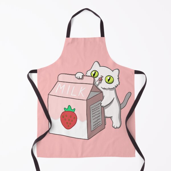 Item preview, Cute Kawaii Strawberry Milk Kitty Cat designed and sold by kurokitsuneart.