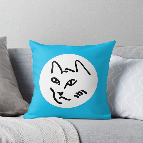 Item preview, Cat Head on Light Blue "Cat's Drawings" designed and sold by Istvan Ocztos.
