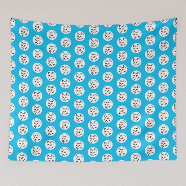Item preview, Cat Head on Light Blue "Cat's Drawings" designed and sold by Istvan Ocztos.