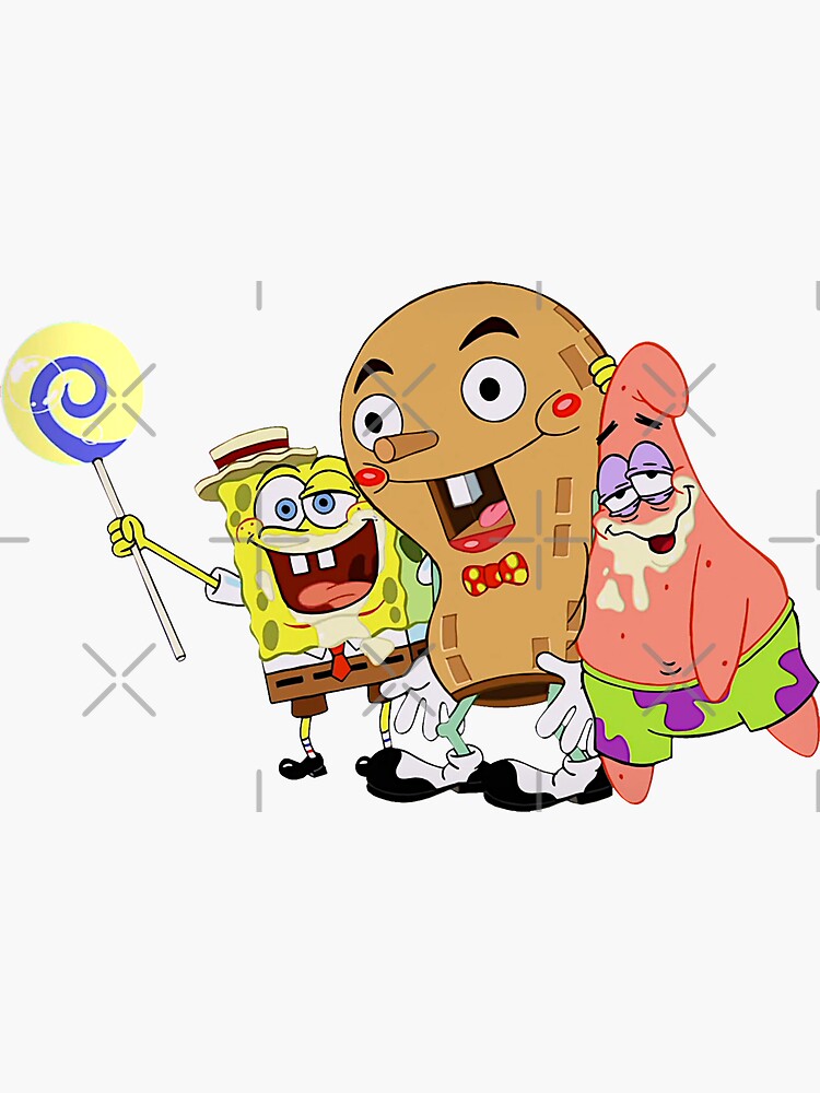"SpongeBob, Patrick & that Big Peanut Guy!" Sticker for Sale by