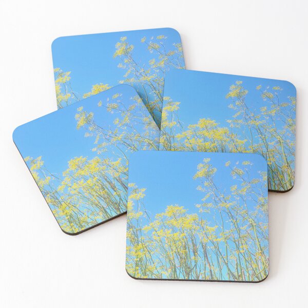Item preview, Blooming Yarrow, Yellow Flowers Contrast with Sunny Blue Sky designed and sold by CreateShape.