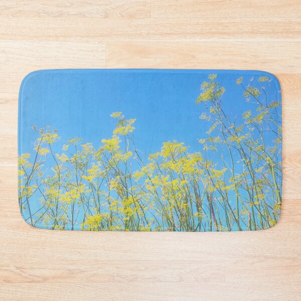 Item preview, Blooming Yarrow, Yellow Flowers Contrast with Sunny Blue Sky designed and sold by CreateShape.