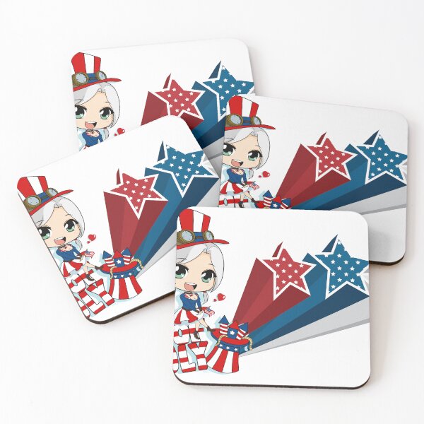 Item preview, USA Happy 4th July Independence Day Happy American Flag Anime Girl Statue of Liberty designed and sold by Shop Hakari.