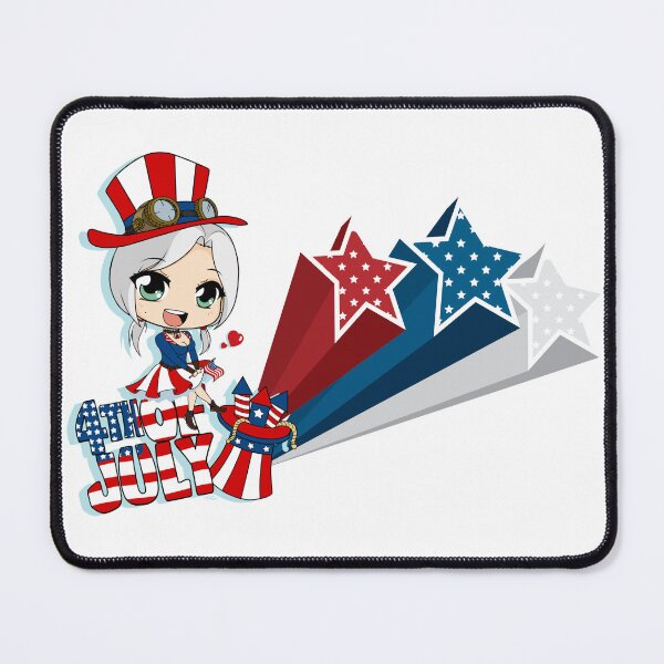 Item preview, USA Happy 4th July Independence Day Happy American Flag Anime Girl Statue of Liberty designed and sold by Shop Hakari.