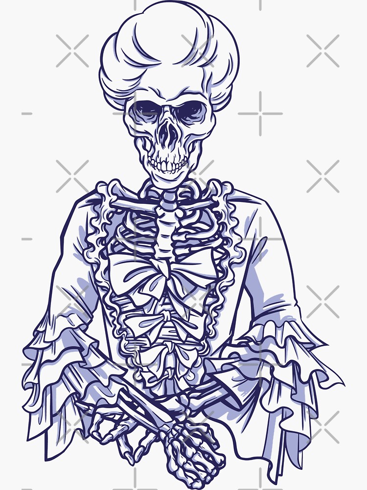 Thumbnail 3 von 3, Sticker, Skeleton old Lady designt und verkauft von Kobeko.