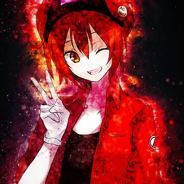 Red Blood Cell Cells At Work Anime girl Waifu Sticker for Sale by  Spacefoxart