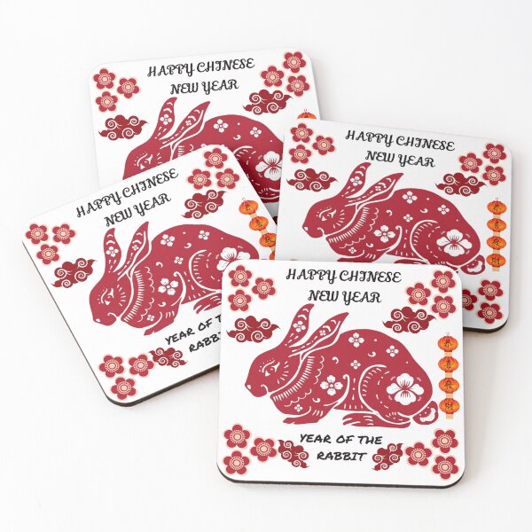 Item preview, Floral Mandala Rabbit Cute Orange Lanterns Happy Chinese New Year Year Of The Rabbit designed and sold by universegrace.