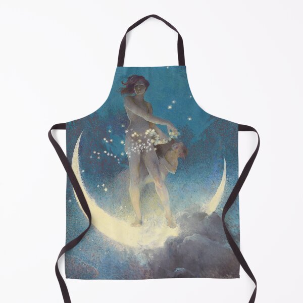 Item preview, Spring Scattering Stars, Nude allegory scattering stars from a crescent moon upon Earth, 1927 - Edwin Howland Blashfield designed and sold by Vintage Designs +.