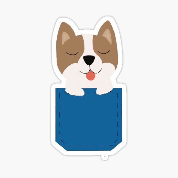 Dog in the blue pocket Sticker