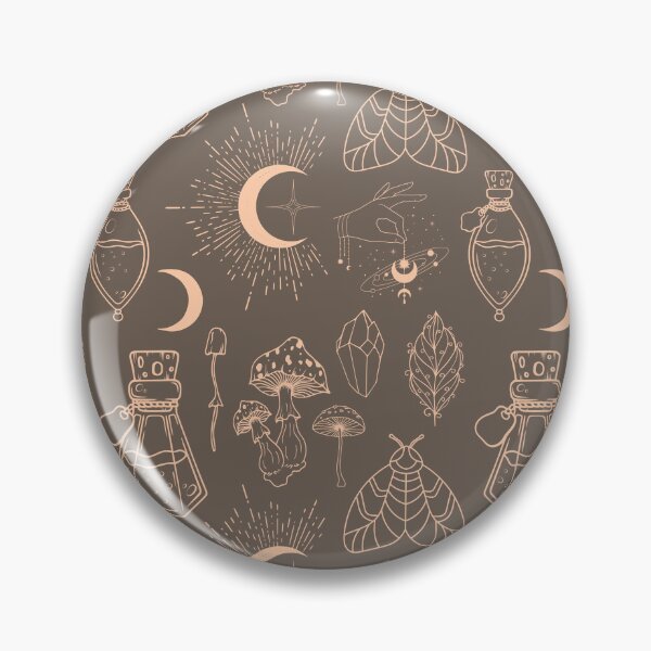 Item preview, Astro, astrological, celestial pattern in brown apricot designed and sold by PicturePatty.