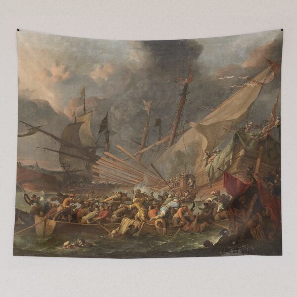 Item preview, A SEA BATTLE  -  Johannes Lingelbach  designed and sold by Vintage Designs +.