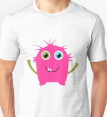 Cute and funny pink monster alien Unisex T-Shirt